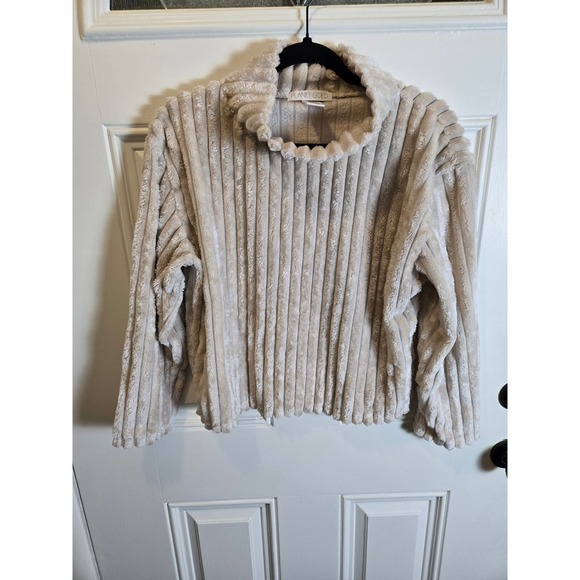 Planet Gold Sweaters - Planet Gold Juniors Cozy Mock Neck Ribbed Sweater Beige Medium A8JT595